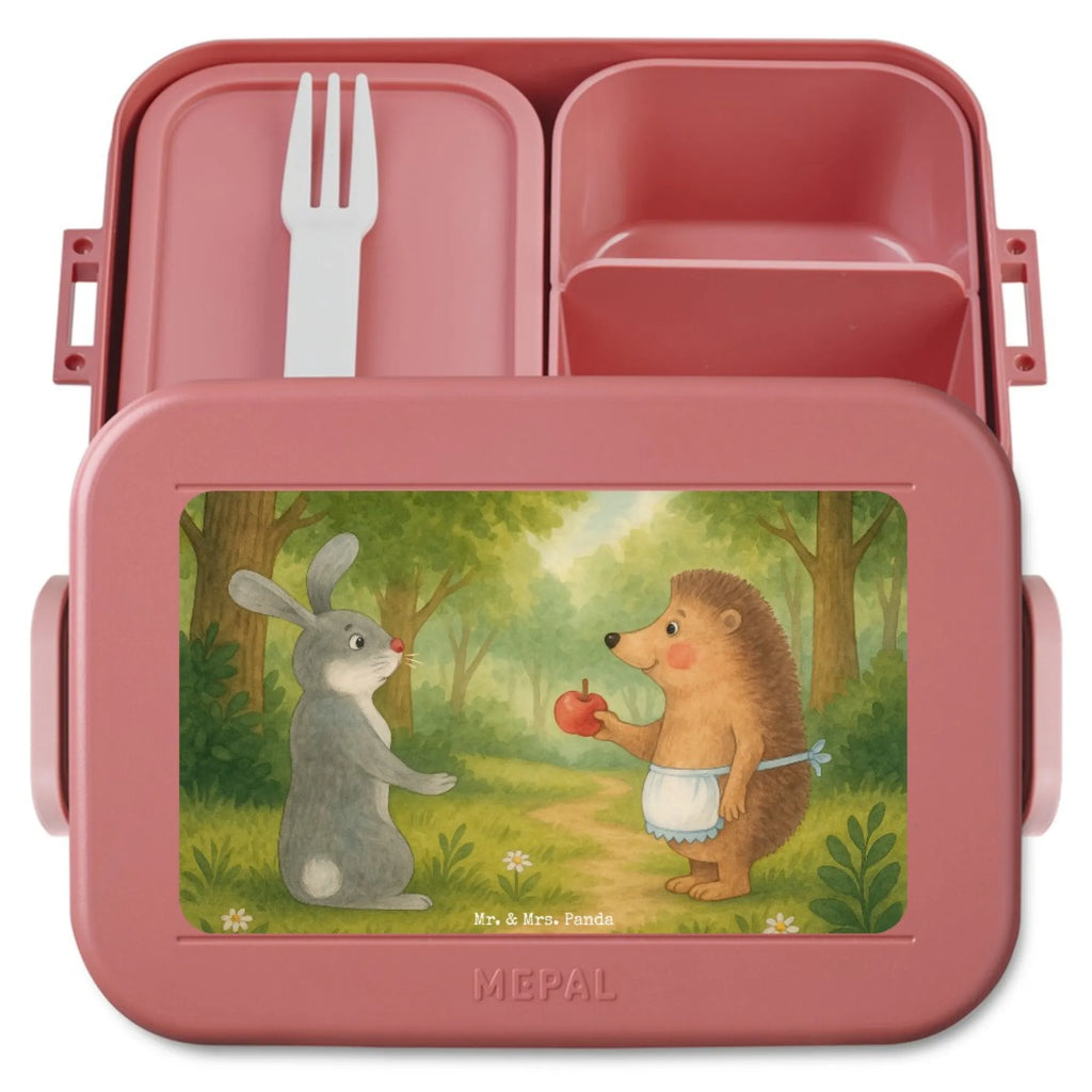 MEPAL Bentobox Hase Igel Design Lunchbox, Brotdose, Bentobox, Tiermotive, Gute Laune, lustige Sprüche, Tiere, Spruch romantisch, Trösten, Liebe Spruch, Igel und Hase, Trennungsschmerz, Herzschmerz, Liebeskummer Geschenk, Hase, Igel