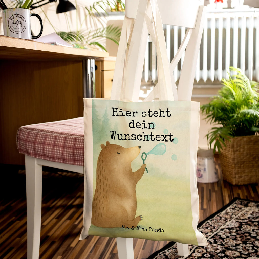 Personalised tote bag bear soap bubbles Design bear, teddy, teddy bear, cuddly toy, Soap Bubbles Bear Funny Being Happy Sad Happy