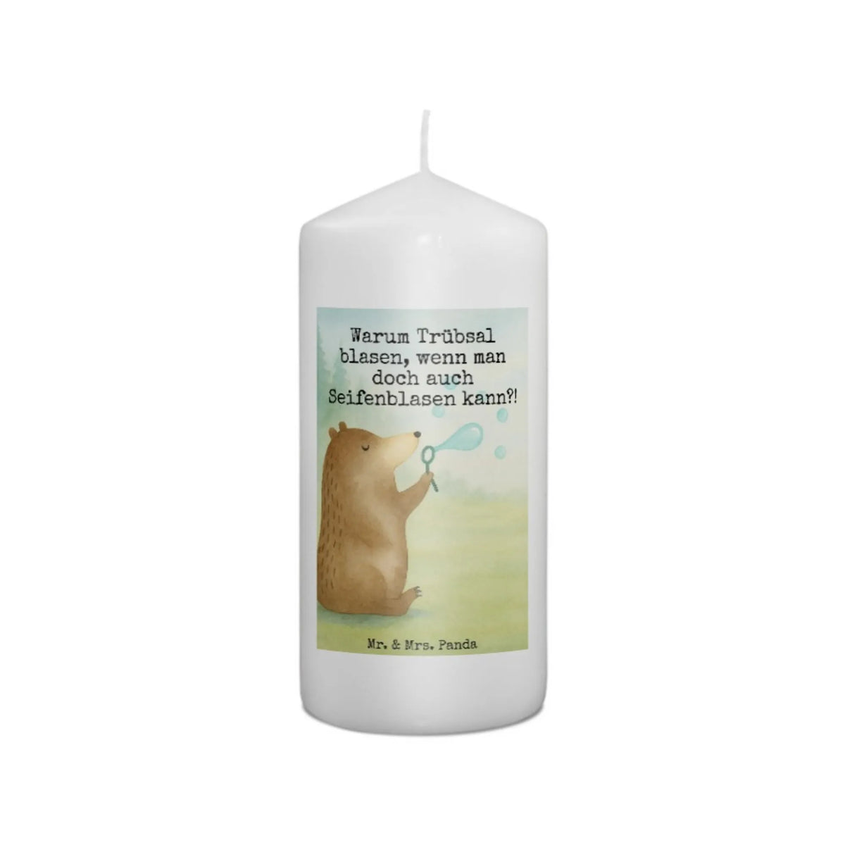 Candle bear soap bubbles Design Erinnerungslicht, Bedruckte Kerze, Wachskerze, Kerze, Stumpenkerze, Zylinderkerze, Blockkerze, Erinnerungskerze, Teddy, Bär, Teddybär, Seifenblasen Bär Lustig Sein Glücklich Traurig Happy