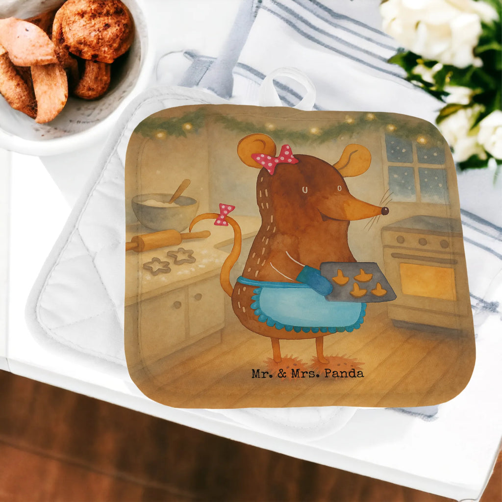 2-elementowy zestaw podkładek pod garnki Mysz ciastka Design Zima, Boże Narodzenie, dekoracje świąteczne, Mikołaj, Adwent, Wigilia, zimowy motyw