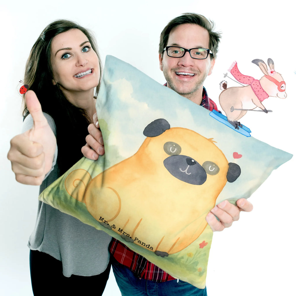 40x40 poduszka Mops Design Pies, motyw psa, zwierzę domowe, rasa psa, miłośnik zwierząt, właściciel psa, powiedzenia