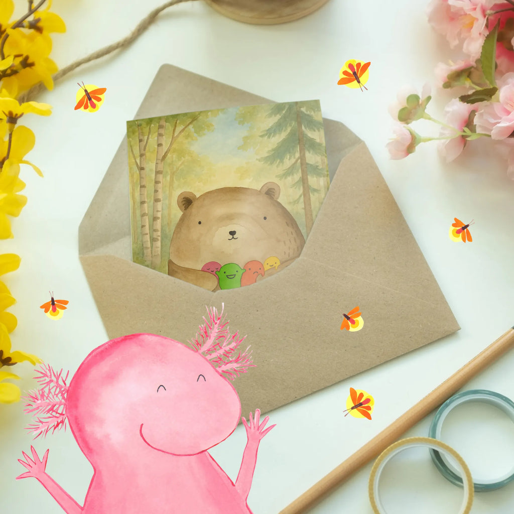 Greetings card bear Feeling Design folding card, invitation card, greeting card, wedding card, birthday card, bear, teddy, teddy bear, cuddly toy, Bear, Madness