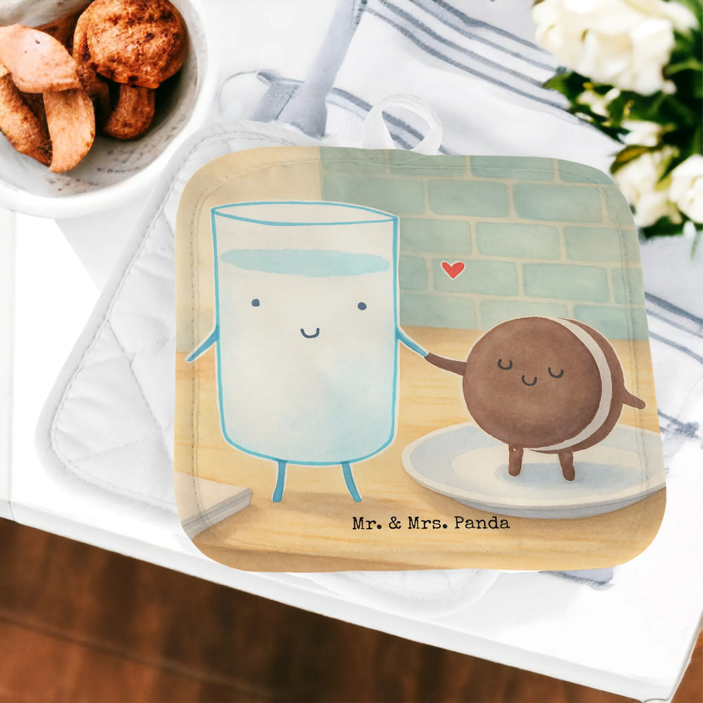 2-elementowy zestaw podkładek pod garnki mleko ciastko Design Motywy zwierzęce, dobra energia, zabawne powiedzonka, zwierzęta