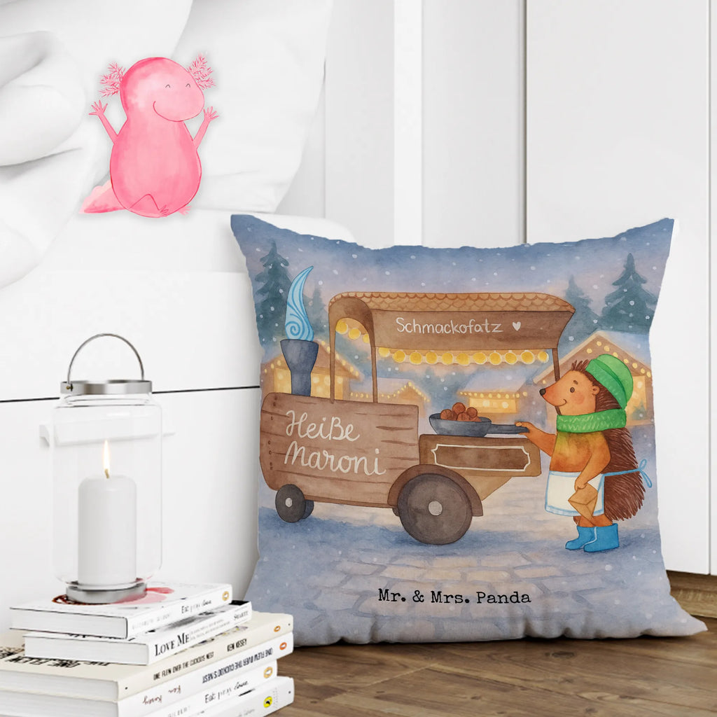 40x40 poduszka Jeż kasztany Design Zima, Boże Narodzenie, dekoracje świąteczne, Mikołaj, Adwent, Wigilia, zimowy motyw