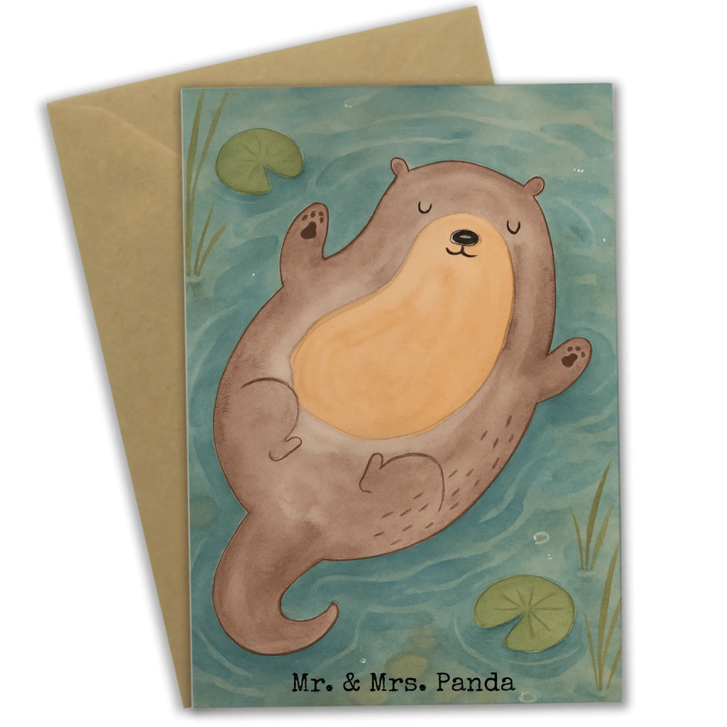 Greetings card otter Embrace Design birthday card, folding card, invitation card, greeting card, wedding card, otter, marten, sea otter, European otter, water mammal, aquatic animal, baby otter, predator, water, otter gifts, animal lover, gift ideas for animal lovers, animal, mammal, water animal, gifts for people in love, Otter Sea Otter Lake Otter