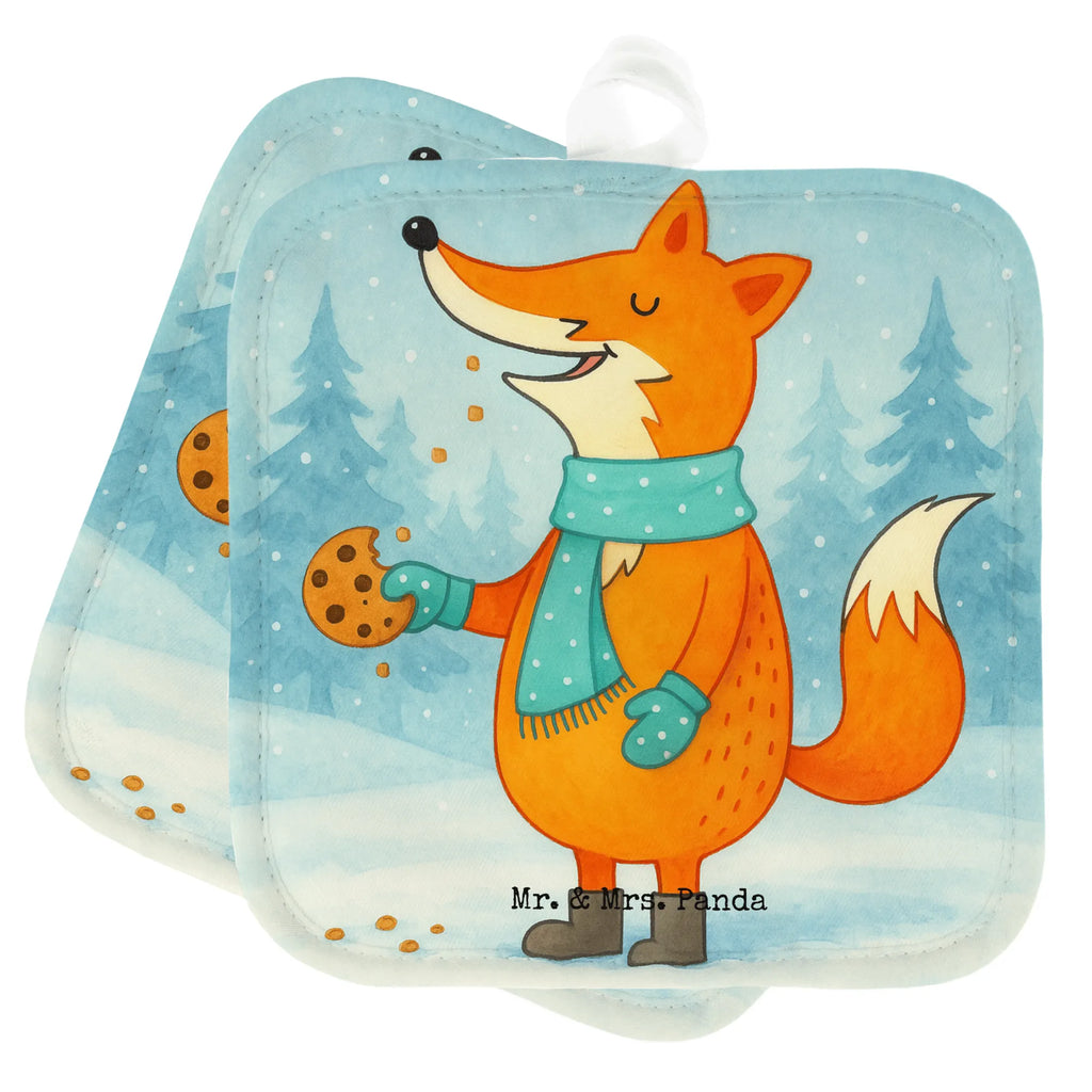 2-elementowy zestaw podkładek pod garnki Lis pudełko na ciastka Design Zima, Boże Narodzenie, dekoracje świąteczne, Mikołaj, Adwent, Wigilia, zimowy motyw