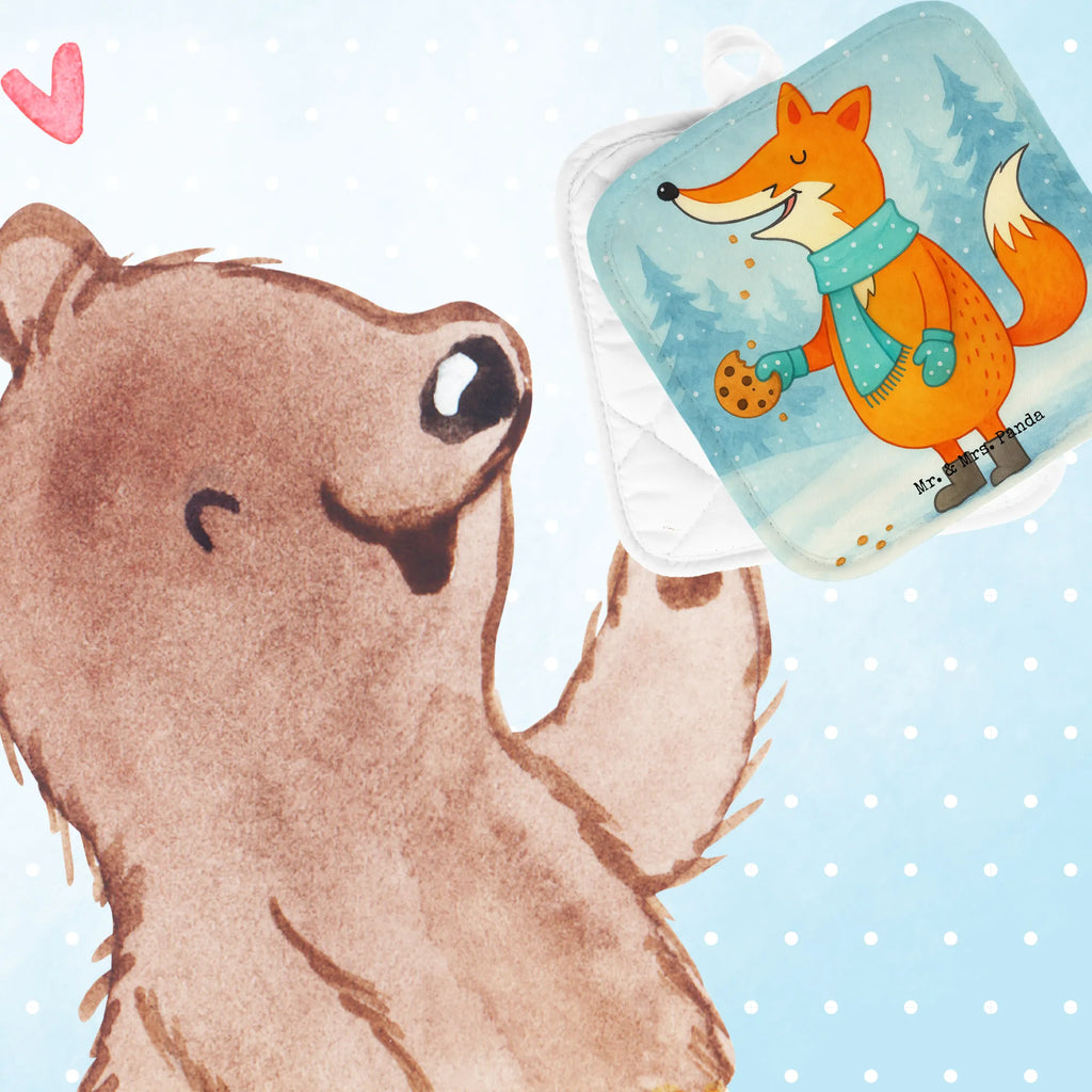 2-elementowy zestaw podkładek pod garnki Lis pudełko na ciastka Design Zima, Boże Narodzenie, dekoracje świąteczne, Mikołaj, Adwent, Wigilia, zimowy motyw