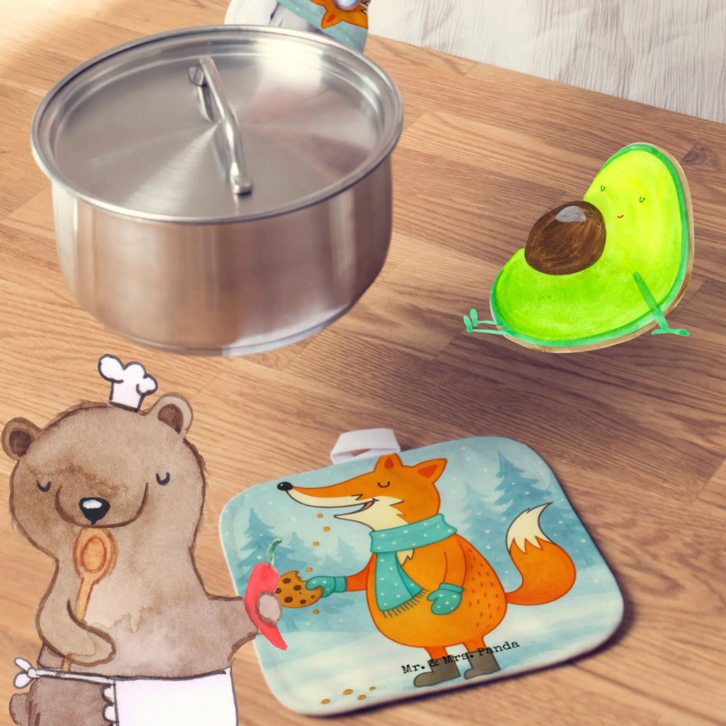 2-elementowy zestaw podkładek pod garnki Lis pudełko na ciastka Design Zima, Boże Narodzenie, dekoracje świąteczne, Mikołaj, Adwent, Wigilia, zimowy motyw