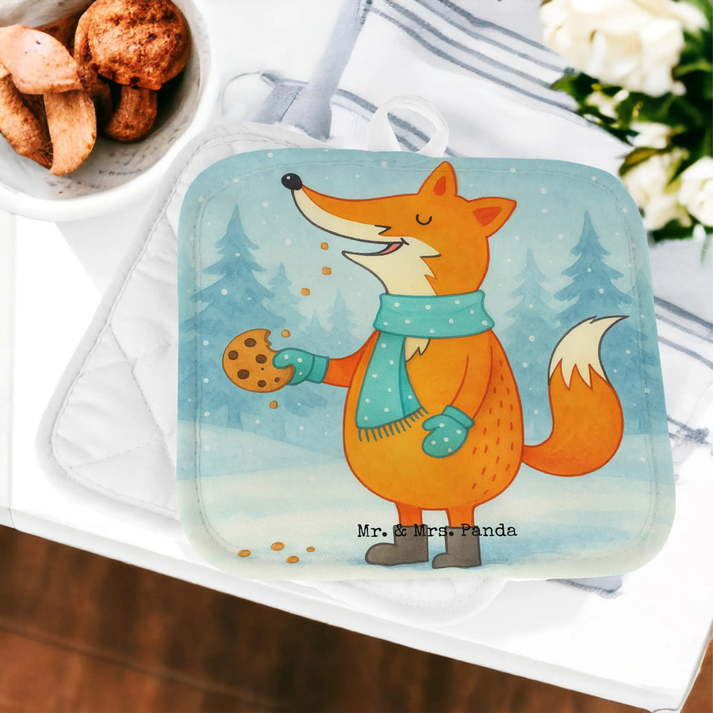 2-elementowy zestaw podkładek pod garnki Lis pudełko na ciastka Design Zima, Boże Narodzenie, dekoracje świąteczne, Mikołaj, Adwent, Wigilia, zimowy motyw
