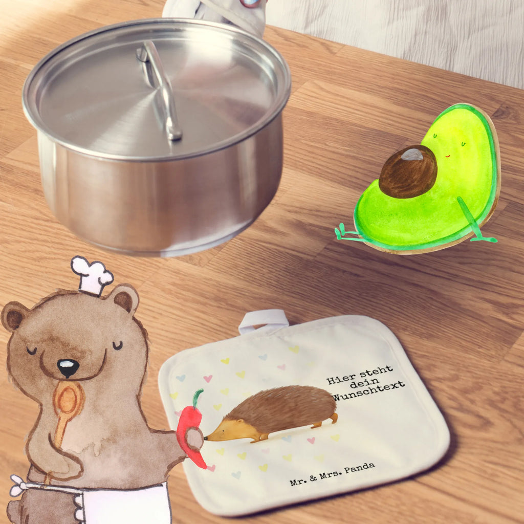 Spersonalizowane rękawice kuchenne jeż serca Design Motywy zwierzęce, dobra energia, zabawne powiedzonka, zwierzęta