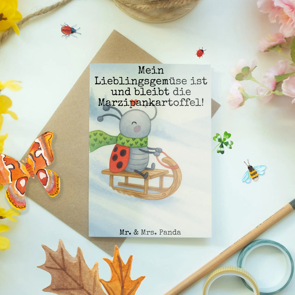 Greetings card Smörle sledding Design greeting card, birthday card, invitation card, wedding card, folding card, Winter, Christmas, Christmas time, snow