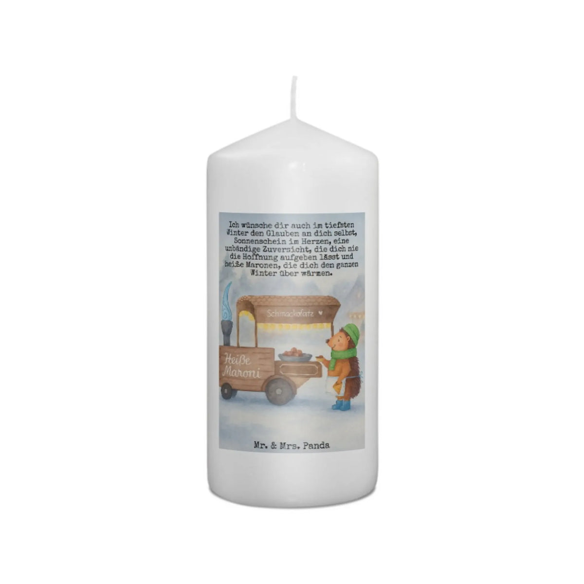 Candle hedgehog Chestnuts Design Christmas time, snow