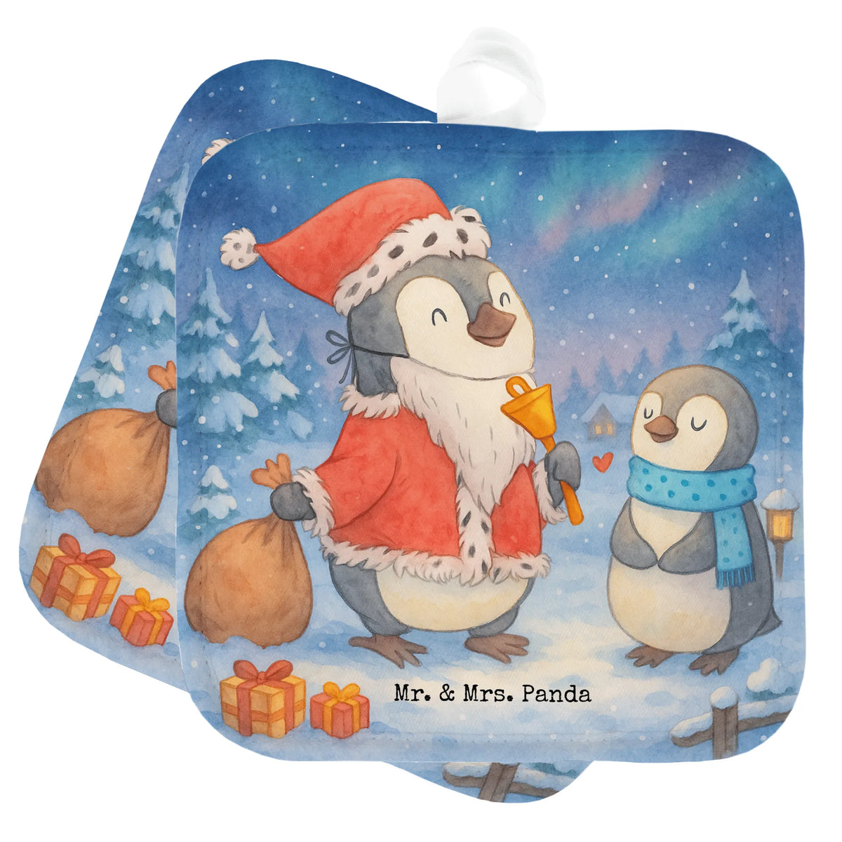2er Set Topflappen  Pinguin Wunschliste Design Topflappen im Doppelpack, Topflappen 2er Set, Kochlappen, Topflappen Set, Topfuntersetzer, Doppel Topflappen, Topflappen, 2er Set Topflappen, Ofenlappen, Topflappenset, Zwei Topflappen, topfhalter, Weihnachten, Winter, Weihnachtsdeko, Nikolaus, Advent, Heiligabend, Wintermotiv