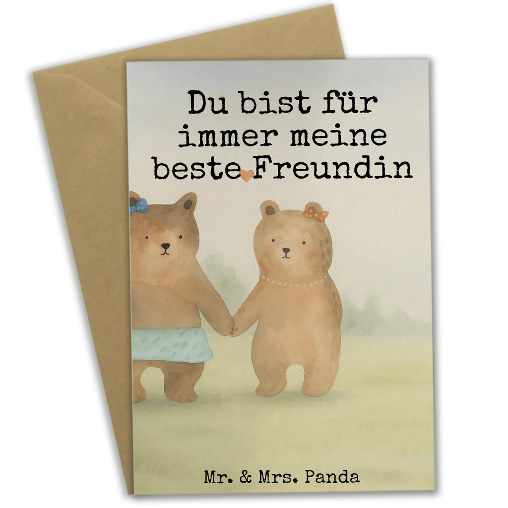Grußkarte Bär Freundin Design Grußkarte, Klappkarte, Einladungskarte, Glückwunschkarte, Hochzeitskarte, Geburtstagskarte, Karte, Ansichtskarten, Bär, Teddy, Teddybär, Bär Freundin Beste Freund Liebe Liebesbeweis Verliebt Kumpel Kumpeliene