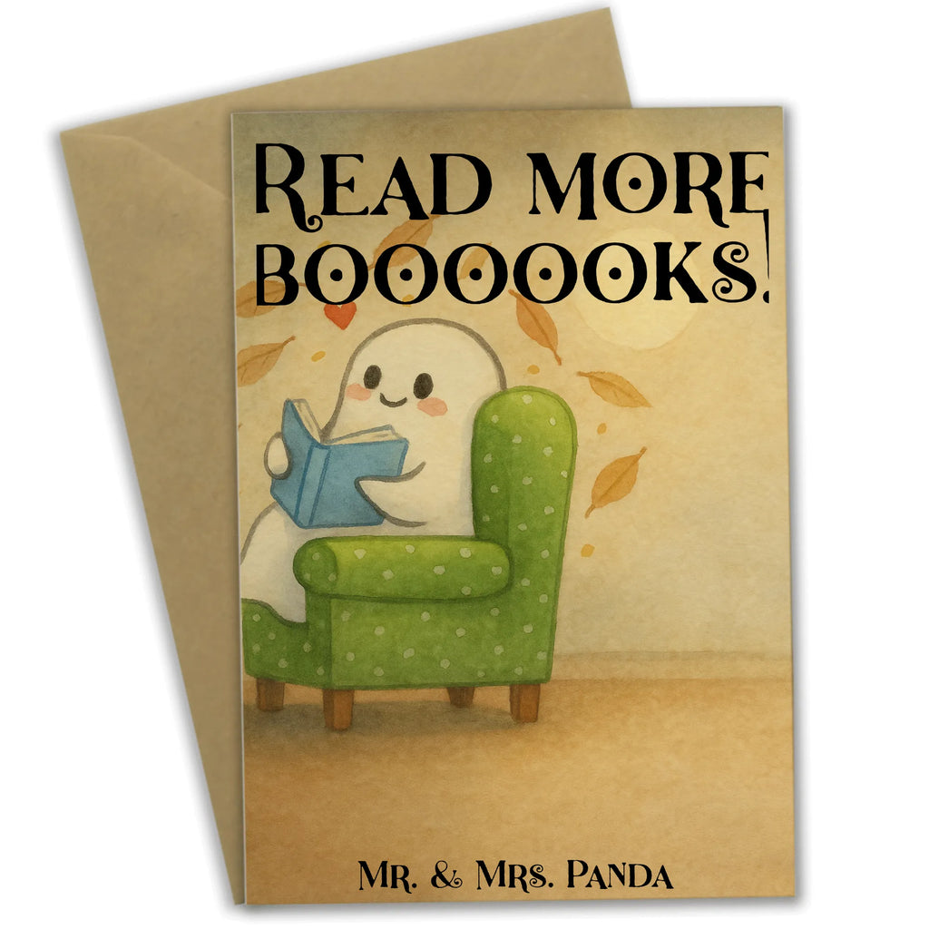 Greetings card Ghost Book Design Ansichtskarten, Klappkarte, Geburtstagskarte, Grußkarte, Einladungskarte, Karte, Hochzeitskarte, Glückwunschkarte, Halloween, Deko, Martinssingen, Dekoration, Geschenke, Schenken, Gespenst, Herbst, gemütlich, Buch