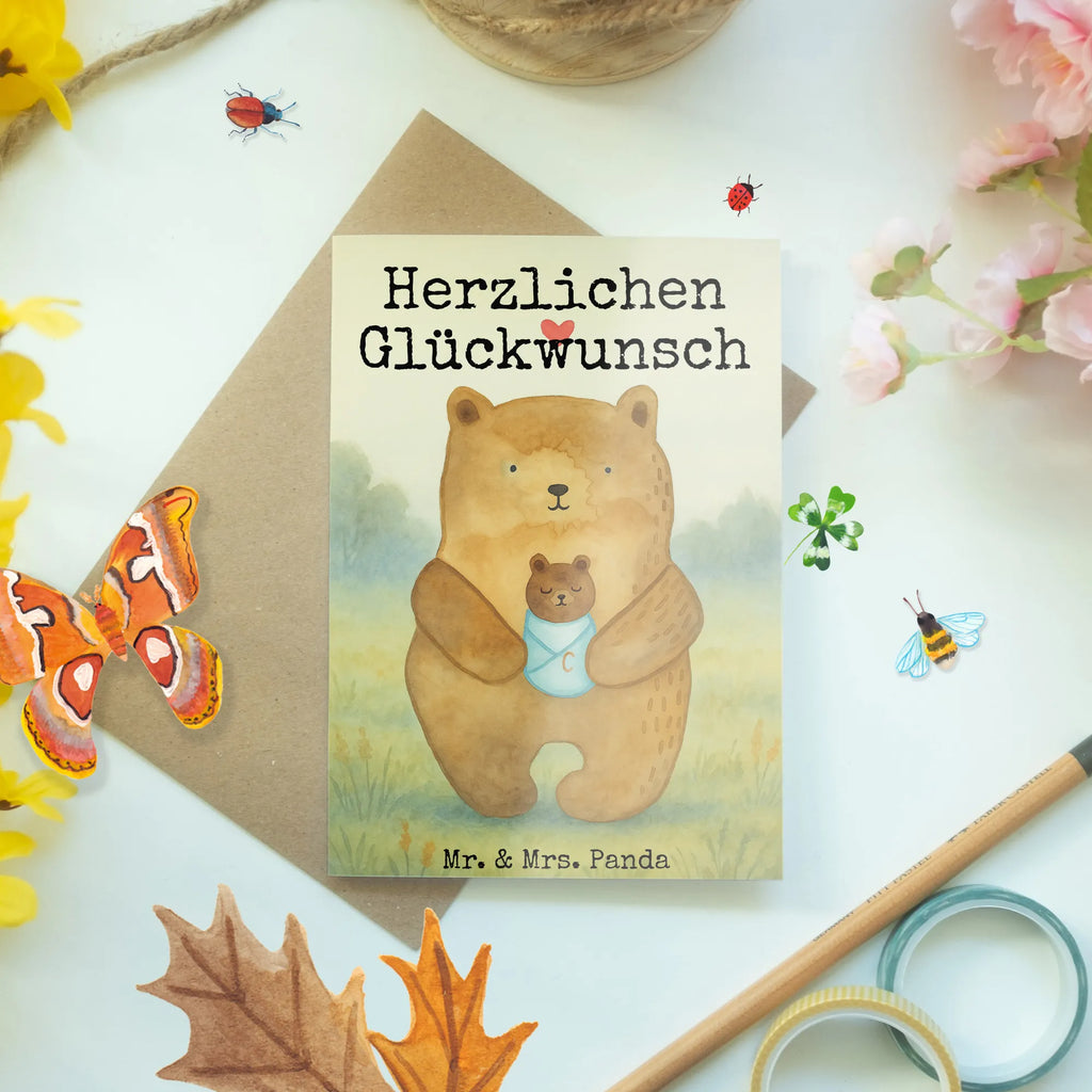 Grußkarte Bär Baby Design Grußkarte, Klappkarte, Einladungskarte, Glückwunschkarte, Hochzeitskarte, Geburtstagskarte, Karte, Ansichtskarten, Bär, Teddy, Teddybär, Eltern, Mutter, Baby, Taufe, Geburt, Nichte, Neffe, Enkel, Enkelin, Täufling, Geburtstag, Glückwunsch
