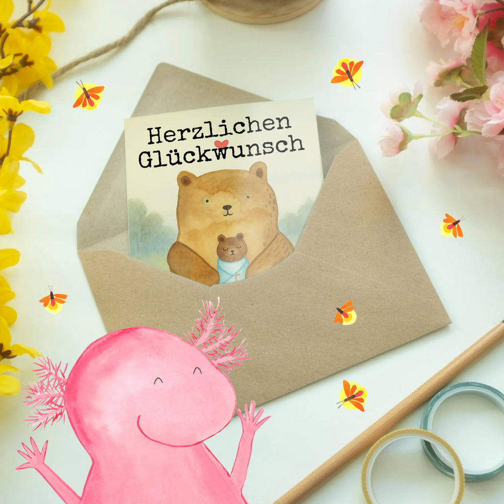 Grußkarte Bär Baby Design Grußkarte, Klappkarte, Einladungskarte, Glückwunschkarte, Hochzeitskarte, Geburtstagskarte, Karte, Ansichtskarten, Bär, Teddy, Teddybär, Eltern, Mutter, Baby, Taufe, Geburt, Nichte, Neffe, Enkel, Enkelin, Täufling, Geburtstag, Glückwunsch