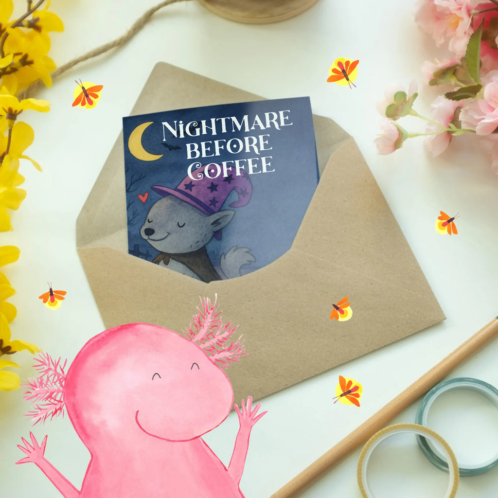 Grußkarte Kater Kaffee Design Geburtstagskarte, Ansichtskarten, Glückwunschkarte, Grußkarte, Hochzeitskarte, Einladungskarte, Klappkarte, Karte, Halloween, Deko, Martinssingen, Dekoration, Geschenke, Schenken, Kater, Kaffee, Hexe, Magie