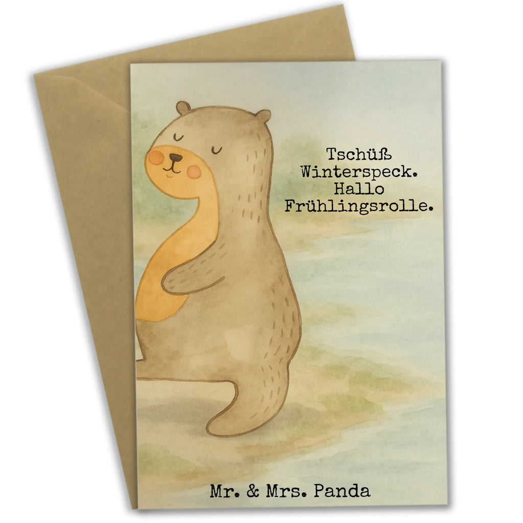 Grußkarte Otter Bauch Design Grußkarte, Klappkarte, Einladungskarte, Glückwunschkarte, Hochzeitskarte, Geburtstagskarte, Karte, Ansichtskarten, Otter, Fischotter, Seeotter, Otter Seeotter See Otter