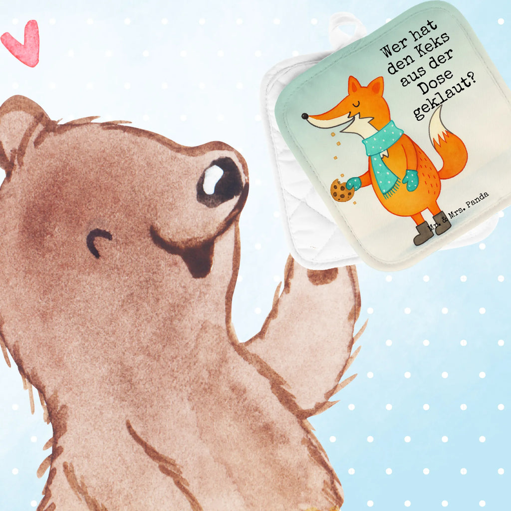 2-elementowy zestaw podkładek pod garnki Lis pudełko na ciastka Design Zima, Boże Narodzenie, dekoracje świąteczne, Mikołaj, Adwent, Wigilia, zimowy motyw