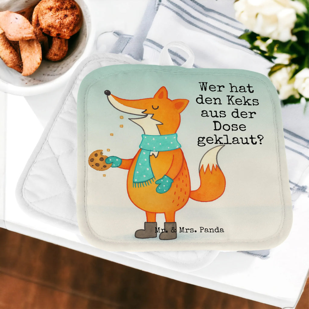 2er Set Topflappen Fuchs Keksdose Design, Topfuntersetzer, Topfhalter