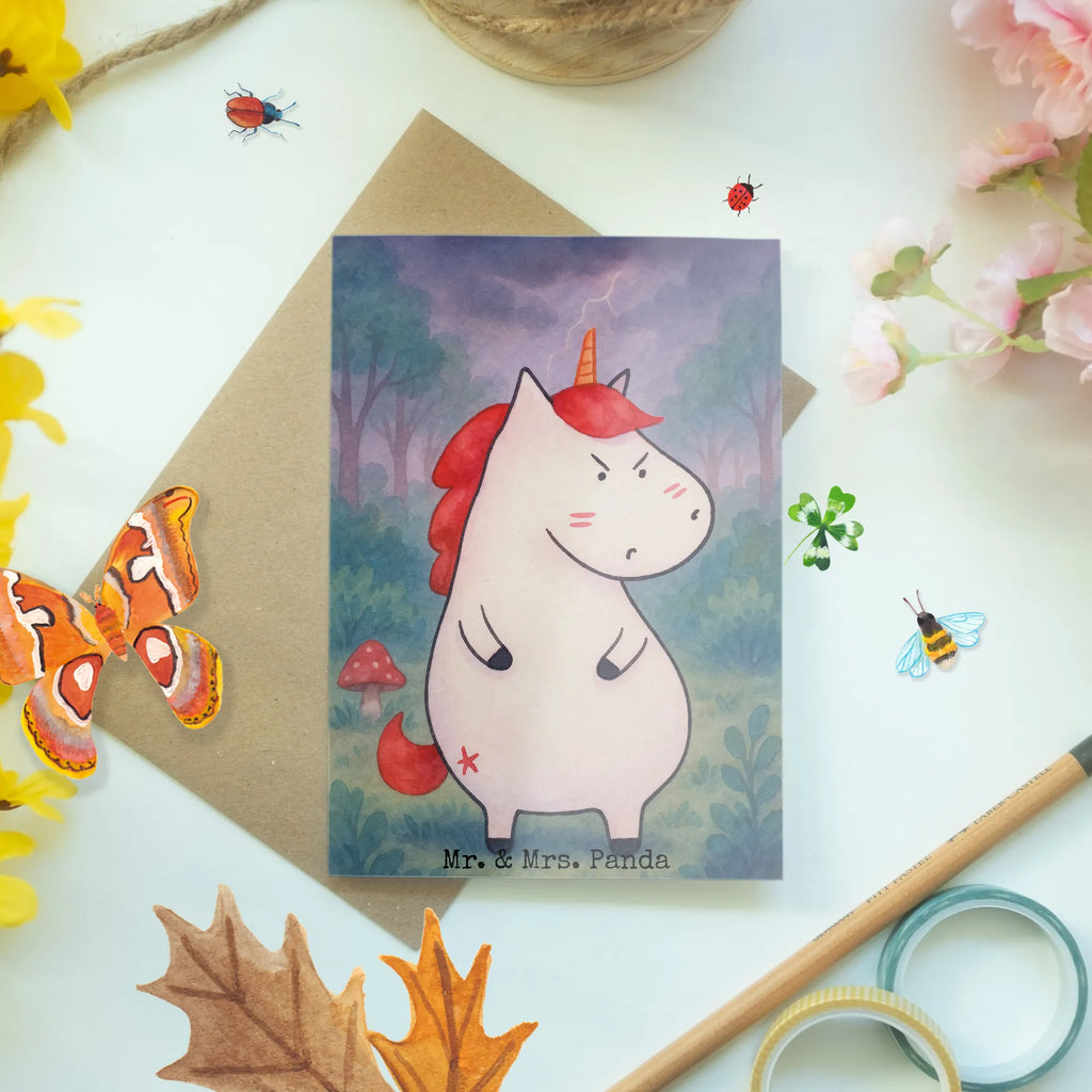 Greetings card unicorn Fury Design wedding card, greeting card, folding card, invitation card, birthday card, unicorn, unicorns, office gift, angry, listless, stupid questions, work, colleg gift, announcement, reality, office, Unicorn