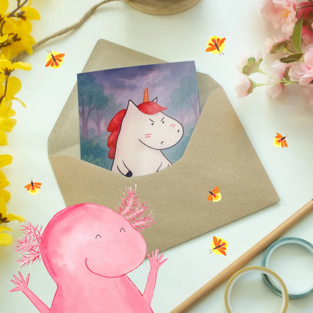 Greetings card unicorn Fury Design wedding card, greeting card, folding card, invitation card, birthday card, unicorn, unicorns, office gift, angry, listless, stupid questions, work, colleg gift, announcement, reality, office, Unicorn