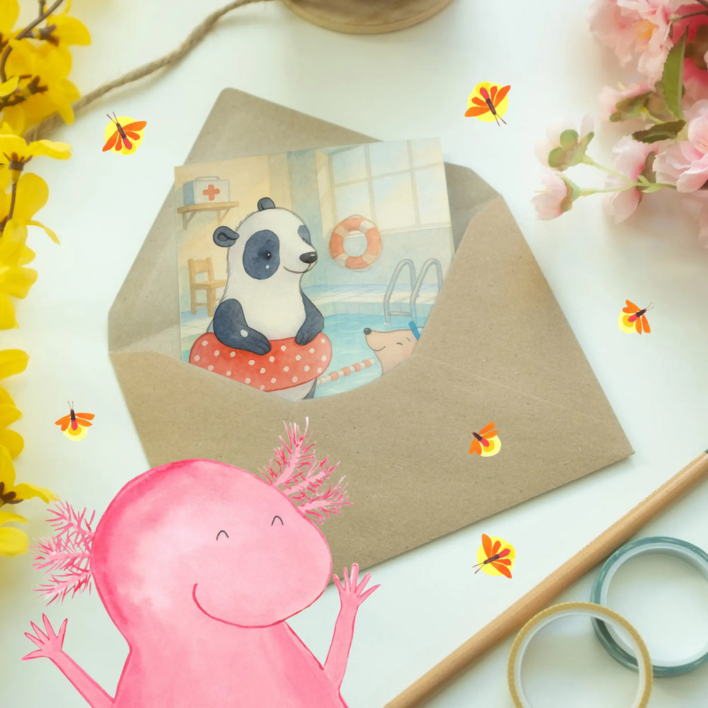 Greetings card otter To swim Design greeting card, folding card, invitation card, birthday card, wedding card, Gift, sport, hobby, giving, thank you, award, profit, athlete, Swimming, swimming lessons, water sports