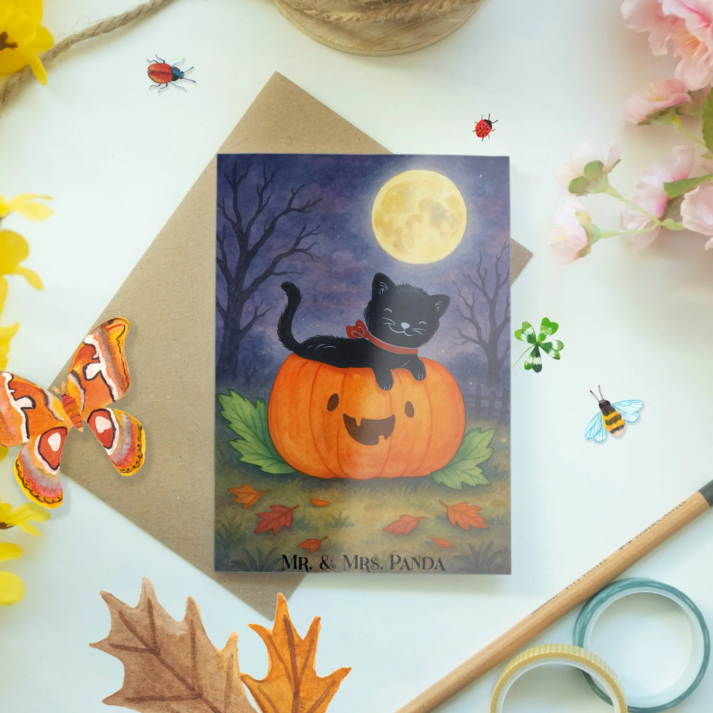 Kartka okolicznościowa Czarna Kot Design Halloween, dekoracje, Martinssingen, dekoracja, prezenty, dawanie
