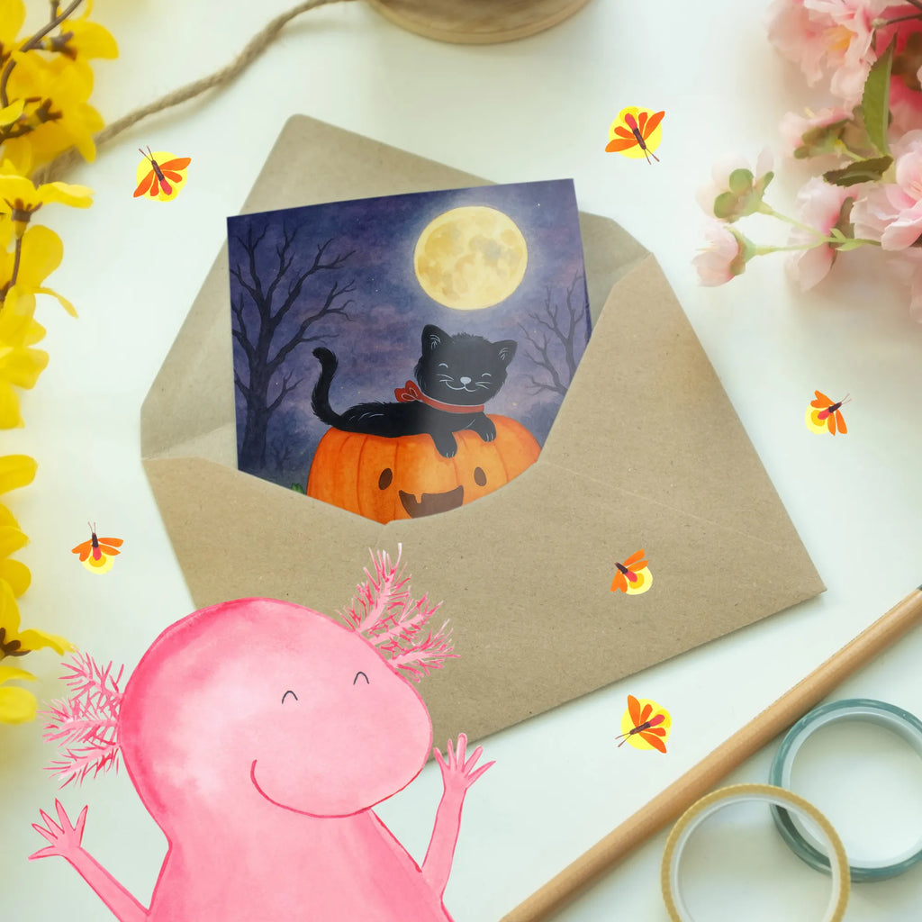 Kartka okolicznościowa Czarna Kot Design Halloween, dekoracje, Martinssingen, dekoracja, prezenty, dawanie
