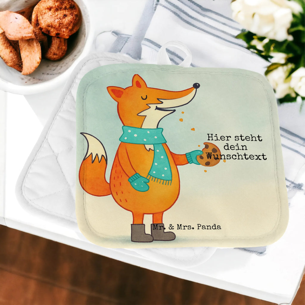 Personalisierte Topflappen Fuchs Keks Design Topflappen mit Namen, Personalisierter Ofenhandschuh, Topflappen Set personalisiert, Namensaufdruck, Personalisierte Topfuntersetzer, Topflappen personalisiert, Fuchs, Plätzchen, Kekse, Weihnachtszeit, Liebe, Küche Deko, Winter, Backen Spruch, Füchse