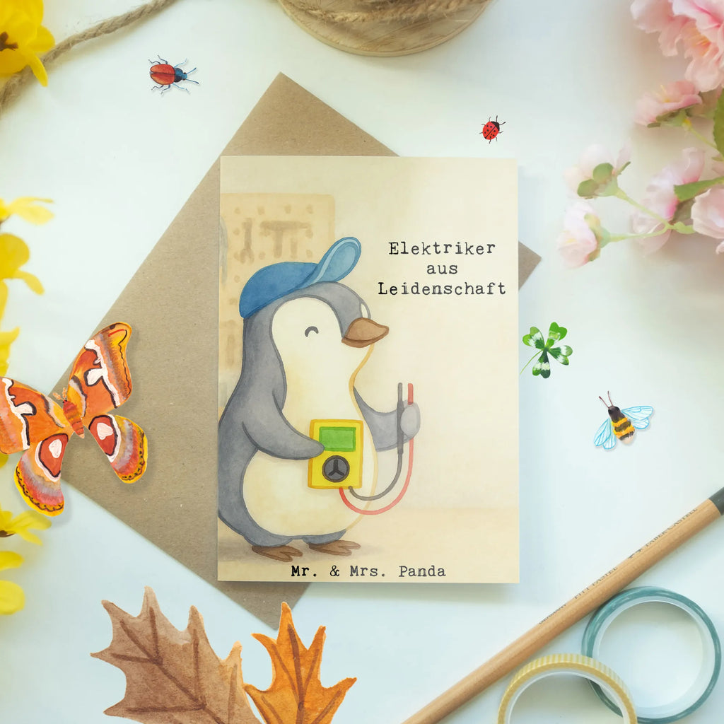 Greetings card Electrician Passion Design folding card, wedding card, greeting card, invitation card, birthday card, gift, gift idea, best, farewell gift, passing exam, anniversary, retirement, promotion, job start, sayings, funny, profession