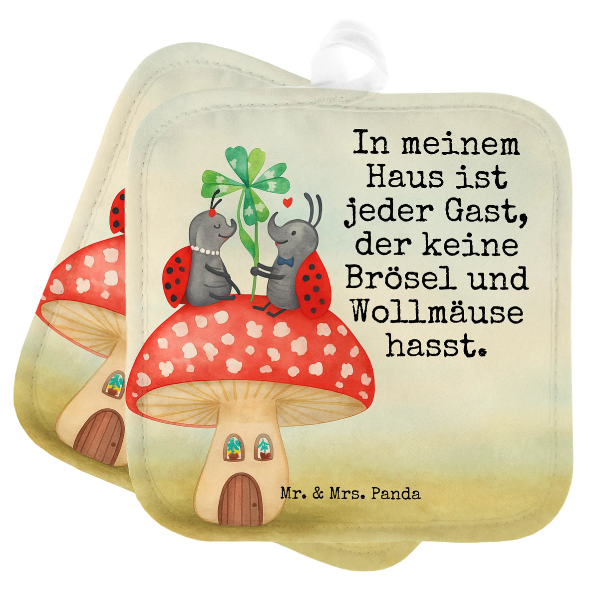 Pot holder ladybug toadstool Design card, gift ideas, gifts, small animals, cute, cute animal motives, hand drawn, funny sayings, good mood, special gifts, animal lover, house of fleshy fungi, at home, toadstool, flat, ladybird