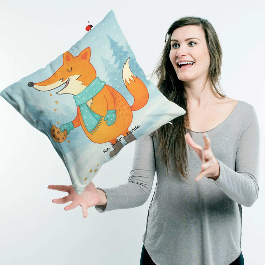 40x40 poduszka Lis pudełko na ciastka Design Zima, Boże Narodzenie, dekoracje świąteczne, Mikołaj, Adwent, Wigilia, zimowy motyw