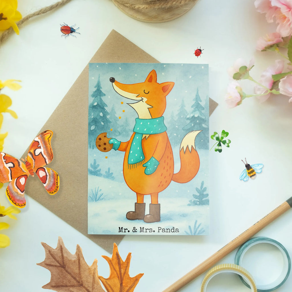 Grußkarte Fuchs Keksdose Design Geburtstagskarte, Glückwunschkarte, Karte, Einladungskarte, Ansichtskarten, Klappkarte, Hochzeitskarte, Grußkarte, Winter, Weihnachten, Weihnachtsdeko, Nikolaus, Advent, Heiligabend, Wintermotiv