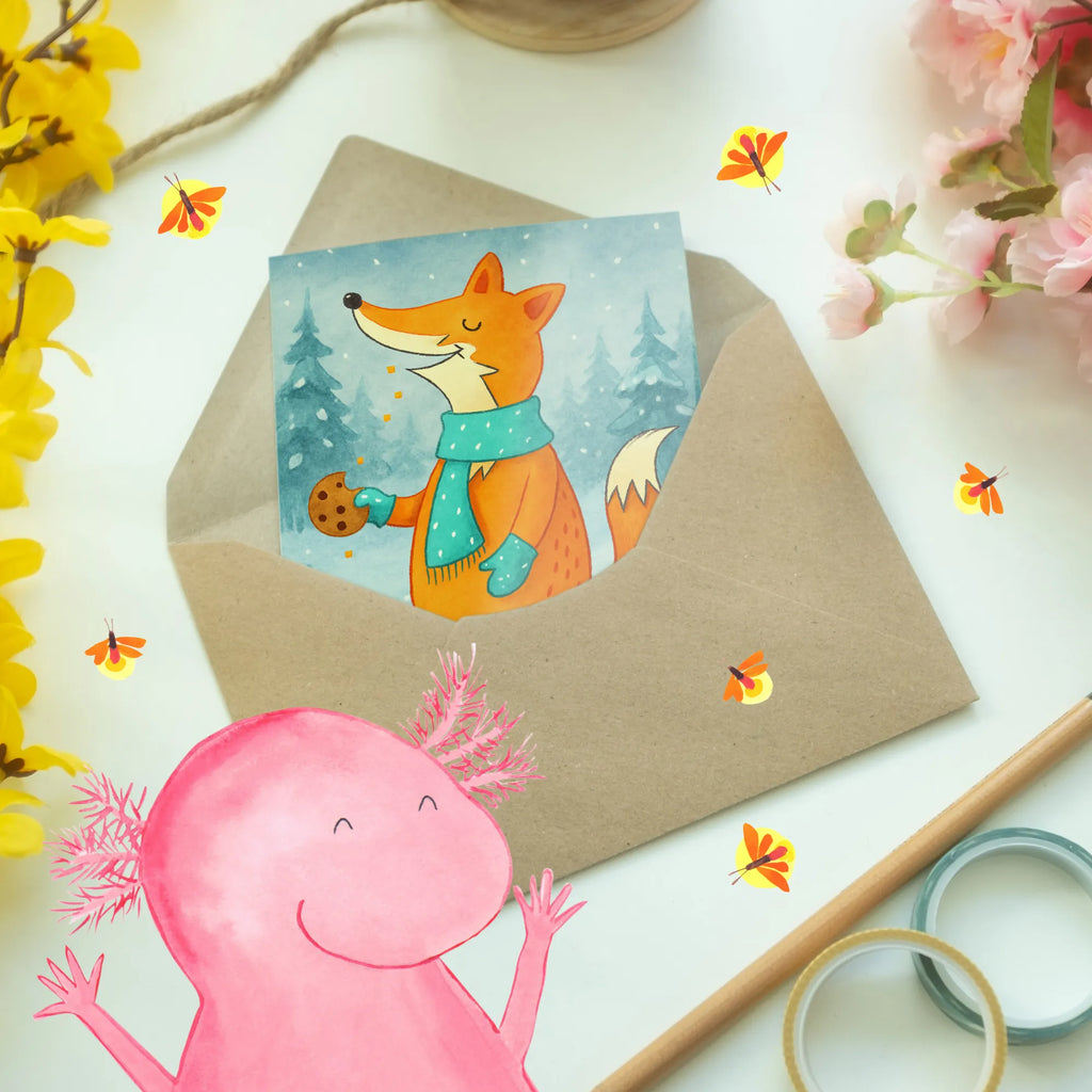 Grußkarte Fuchs Keksdose Design Geburtstagskarte, Glückwunschkarte, Karte, Einladungskarte, Ansichtskarten, Klappkarte, Hochzeitskarte, Grußkarte, Winter, Weihnachten, Weihnachtsdeko, Nikolaus, Advent, Heiligabend, Wintermotiv