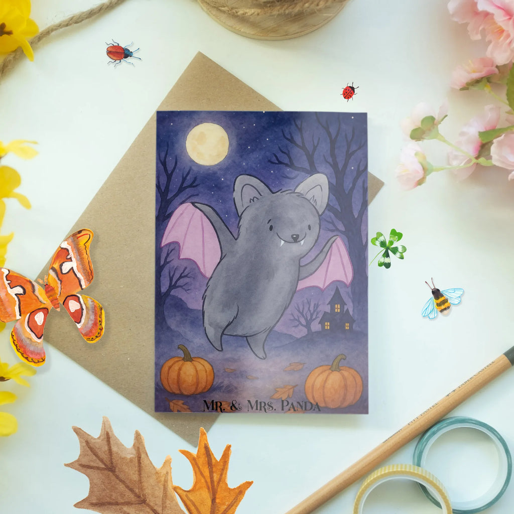 Greetings card Bat Frighten Design folding card, invitation card, greeting card, birthday card, wedding card, Halloween, decoration, Martin singing, decor, gifts, giving