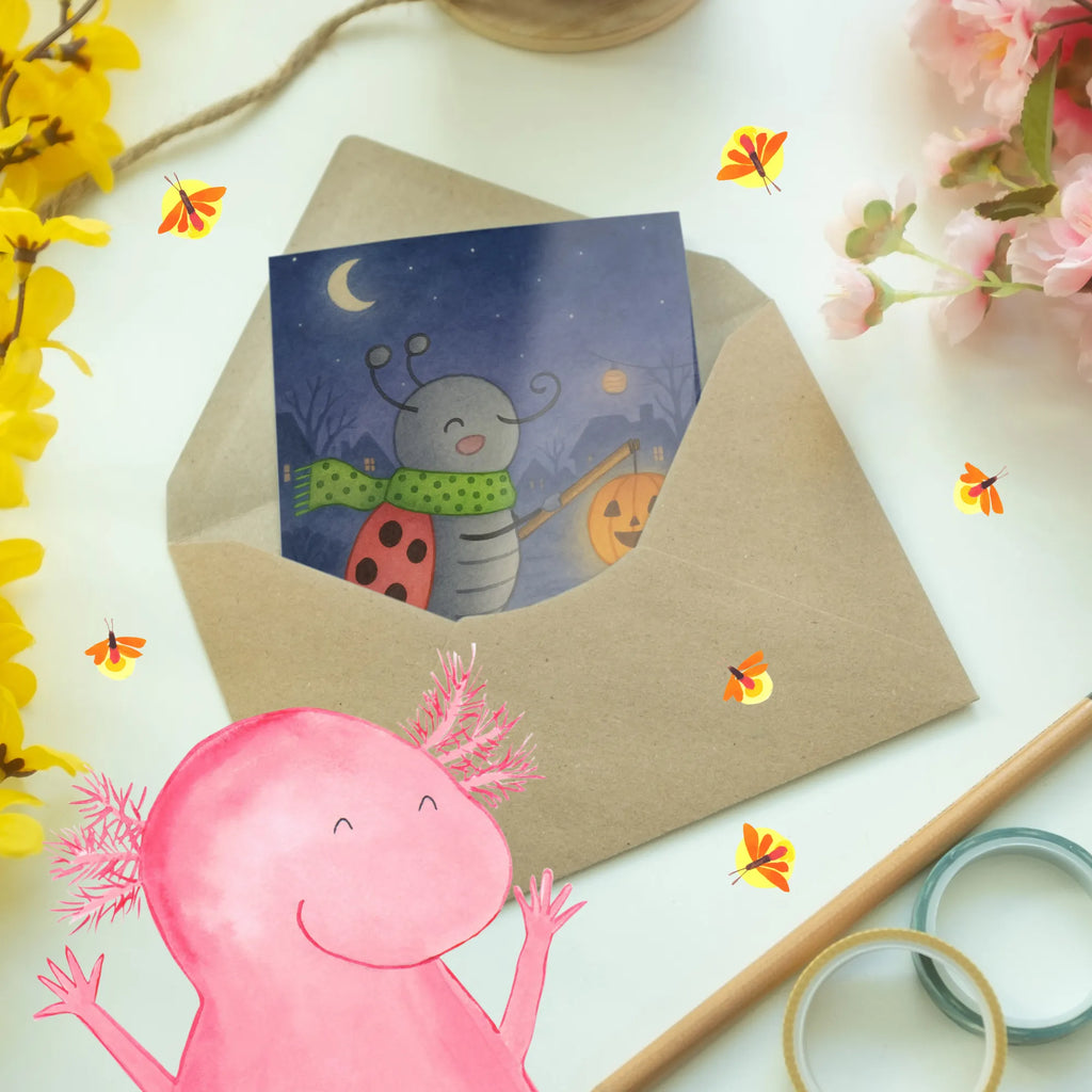 Grußkarte Smörle Laterne Design Klappkarte, Karte, Hochzeitskarte, Ansichtskarten, Geburtstagskarte, Grußkarte, Glückwunschkarte, Einladungskarte, Halloween, Deko, Martinssingen, Dekoration, Geschenke, Schenken, Marienkäfer, Laterne, Herbst