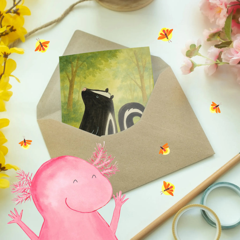 Kartka okolicznościowa skunks siedzenie Design Stinktier, Skunk