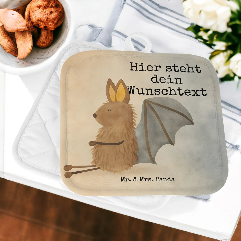 Spersonalizowane rękawice kuchenne Nietoperz siedzenie Design Motywy zwierzęce, dobra energia, zabawne powiedzonka, zwierzęta