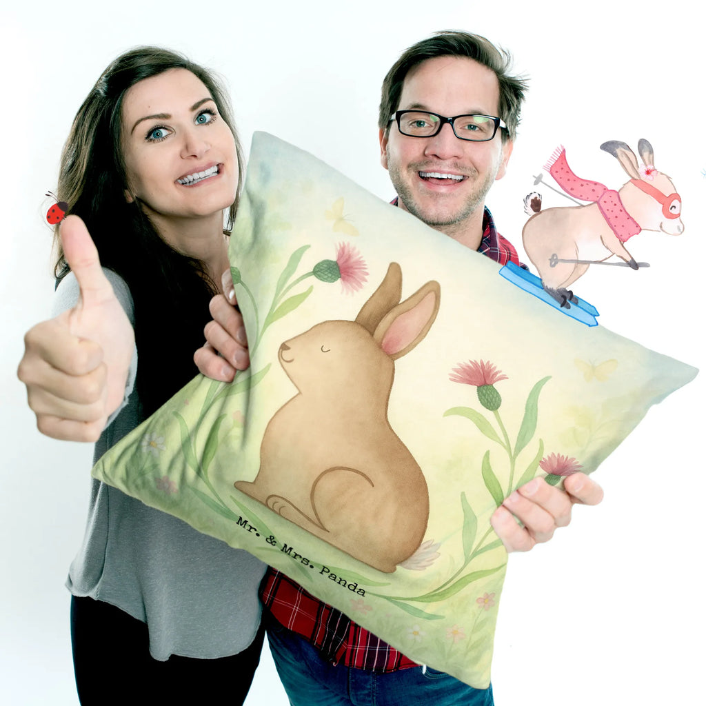 Cushion Hare Sit Design cushion, pillow case, couch, fluffy, sofa, bed, pad, 40x40, soft, pillows, Pillow, bedroom, 40 x 40, settee, Easter, Easter bunny, Easter flower, Greetings, Easter greetings, Hare, Happy Easter, Love, Rabbit