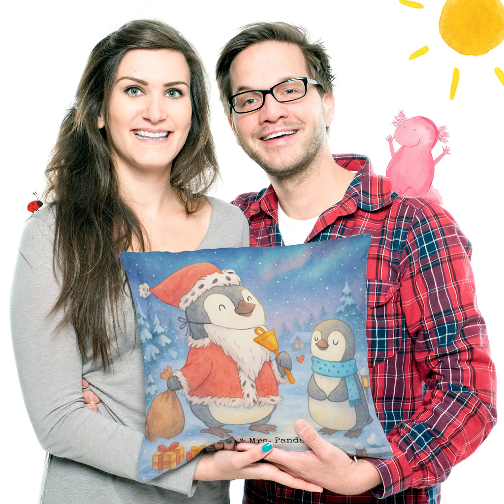 40x40 poduszka Pingwin Lista życzeń Design Zima, Boże Narodzenie, dekoracje świąteczne, Mikołaj, Adwent, Wigilia, zimowy motyw