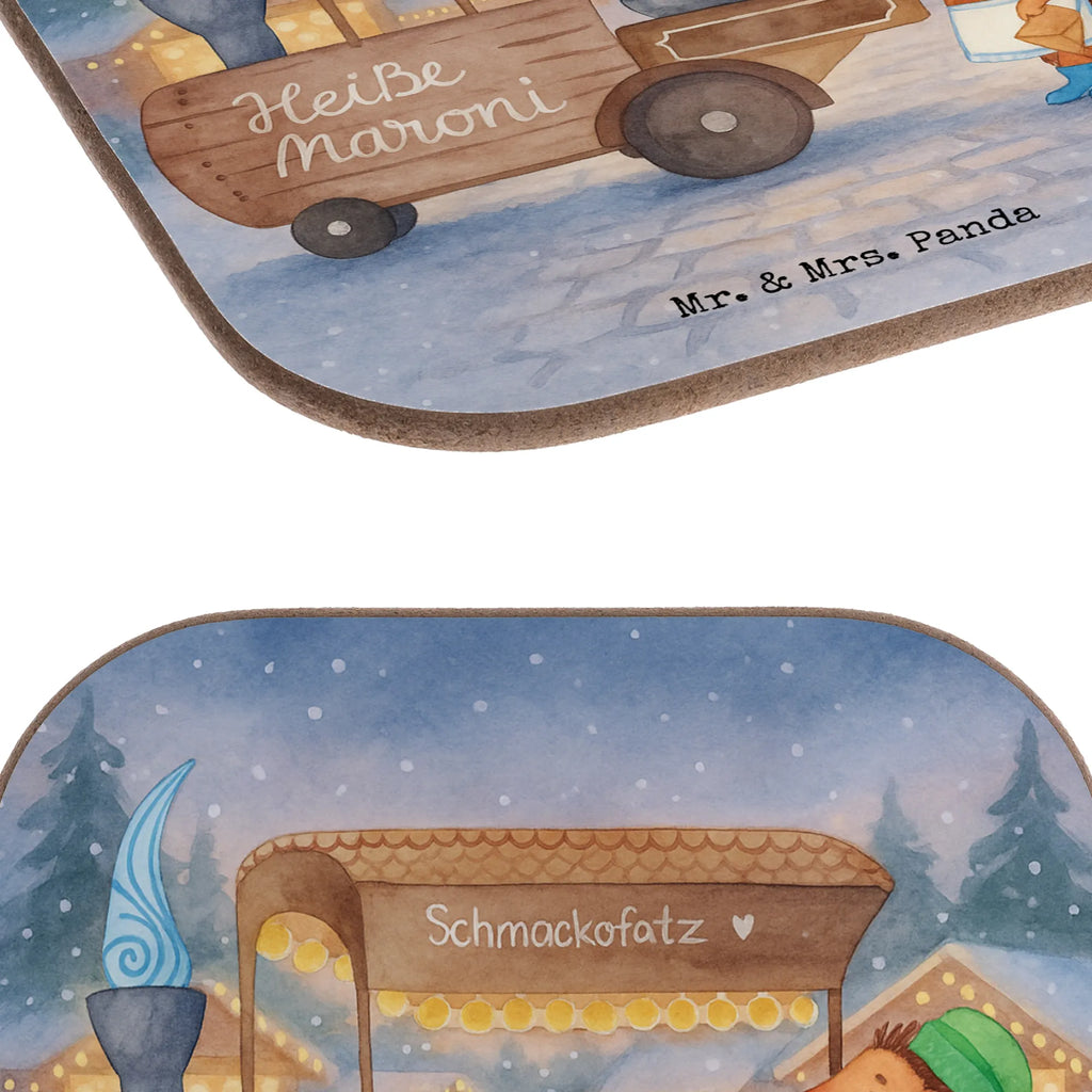 Square coaster hedgehog Chestnuts Design breakfast, gifts, Coasters, glass coasters, party, presents, gift, Winter, Christmas, Christmas time, snow