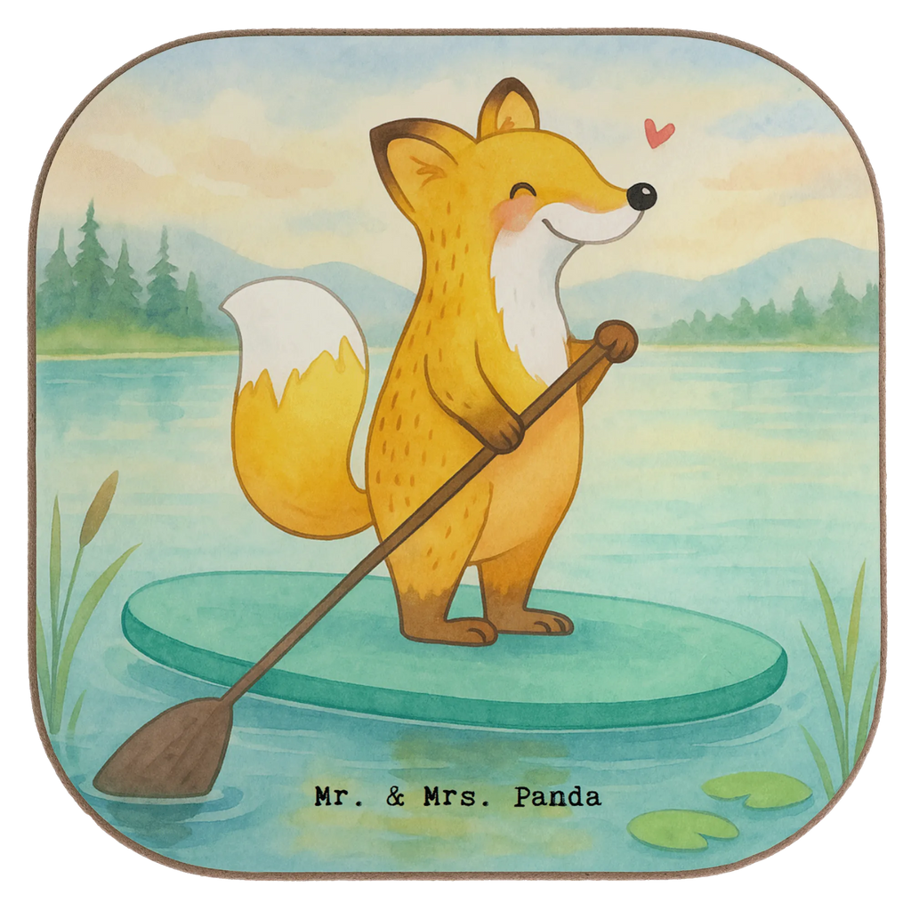 Square coaster Fox Stand up paddling Design party, presents, glass coasters, gifts, gift, breakfast, Coasters, Gift, sport, hobby, giving, thank you, award, profit, athlete, subben, stand up paddle, SUB, Paddle Boarding, Stand Up Paddling
