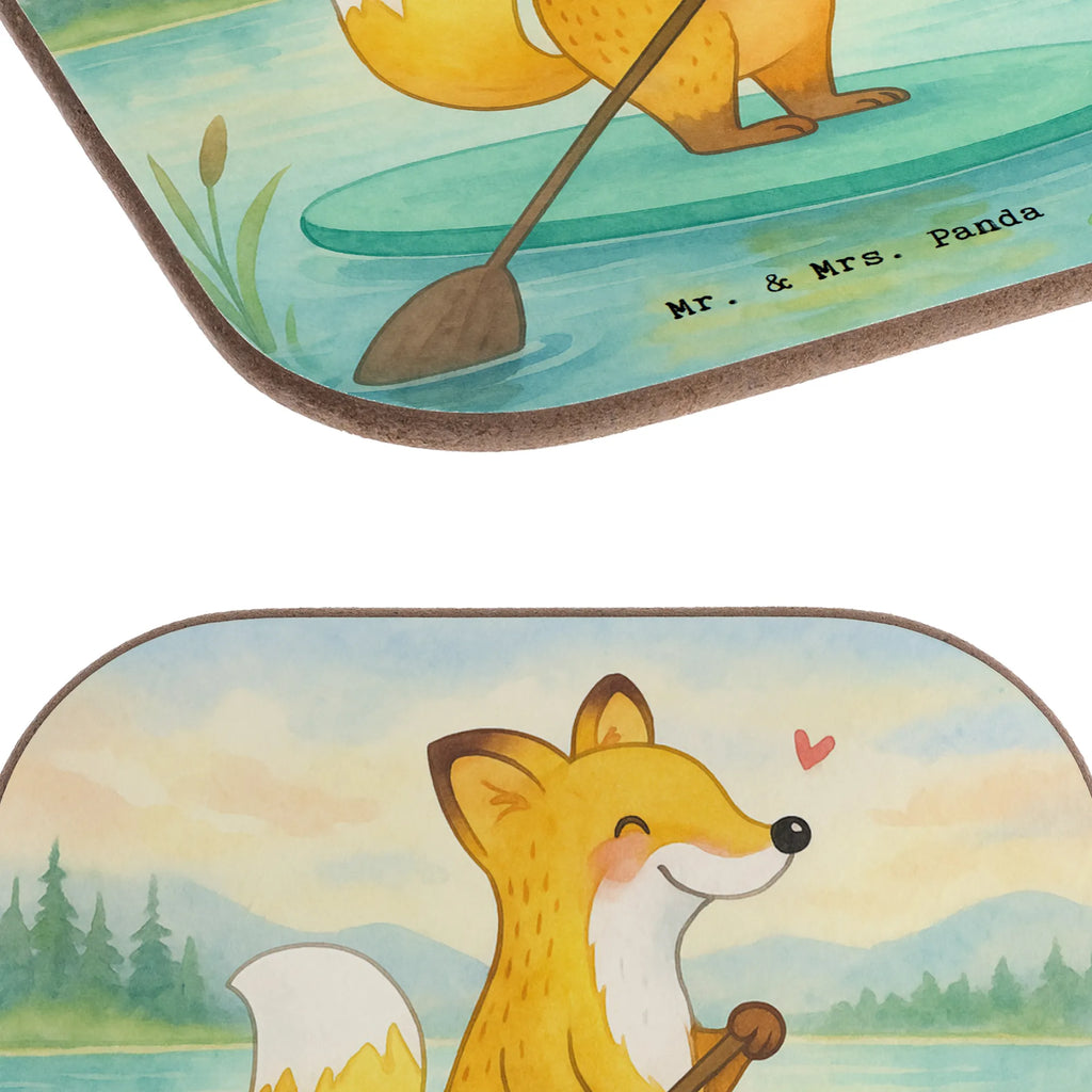 Square coaster Fox Stand up paddling Design party, presents, glass coasters, gifts, gift, breakfast, Coasters, Gift, sport, hobby, giving, thank you, award, profit, athlete, subben, stand up paddle, SUB, Paddle Boarding, Stand Up Paddling