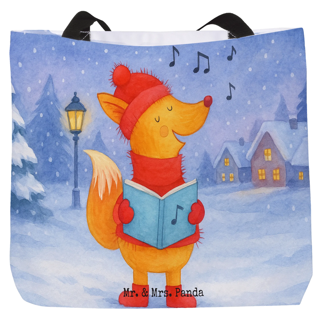 Shopper lis Śpiewak Design Tragebeutel, Tasche, Einkaufstasche, Schulbeutel, Shopper, Strandtasche, Freizeittasche, Alltagstasche, Beutel, Einkaufsbeutel, Schultasche, Winter, Weihnachten, Weihnachtsdeko, Nikolaus, Advent, Heiligabend, Wintermotiv, Geschenk Sänger, Singen, Füchse, Weihnachtslieder, Fuchs, Sänger
