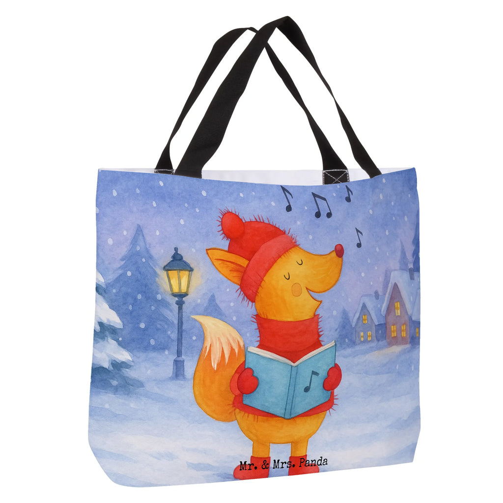 Shopper lis Śpiewak Design Tragebeutel, Tasche, Einkaufstasche, Schulbeutel, Shopper, Strandtasche, Freizeittasche, Alltagstasche, Beutel, Einkaufsbeutel, Schultasche, Winter, Weihnachten, Weihnachtsdeko, Nikolaus, Advent, Heiligabend, Wintermotiv, Geschenk Sänger, Singen, Füchse, Weihnachtslieder, Fuchs, Sänger