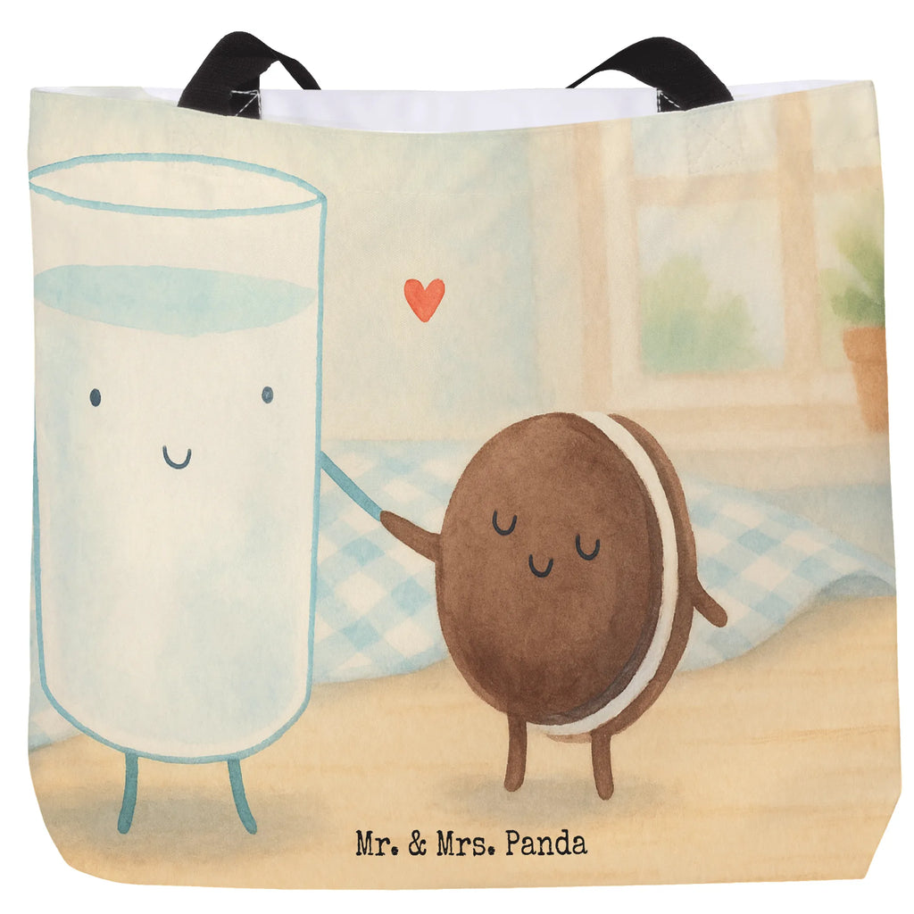 Shopper milk biscuit Design beach bag, bag, woman, shopper, shopping bag, carrier bag, handle bag, large, XXL, small animals, cute, funny, cute animal motives, hand drawn, small world, funny sayings, good mood, happy, gifts, gift ideas, special gifts, animal lover, card, invitation breakfast, motif sweet, Milk, coffee, cookies, romantic, perfect couple, cookie, biscuit, milk
