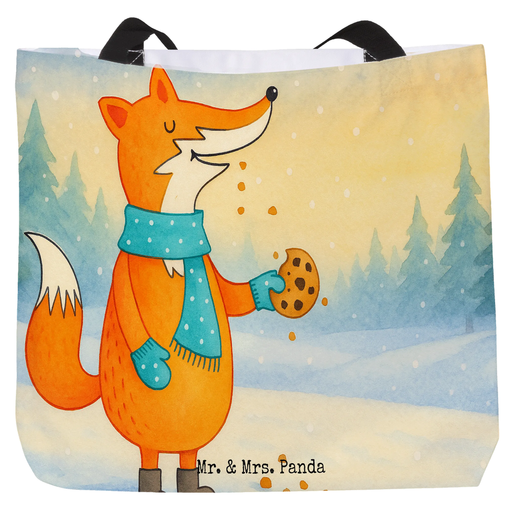 Shopper Fox biscuit Design Alltagstasche, Strandtasche, Beutel, Shopper, Tasche, Freizeittasche, Tragebeutel, Einkaufstasche, Schulbeutel, Schultasche, Einkaufsbeutel, Fuchs, Backen Spruch, Küche Deko, Liebe, Plätzchen, Füchse, Winter, Weihnachtszeit, Kekse