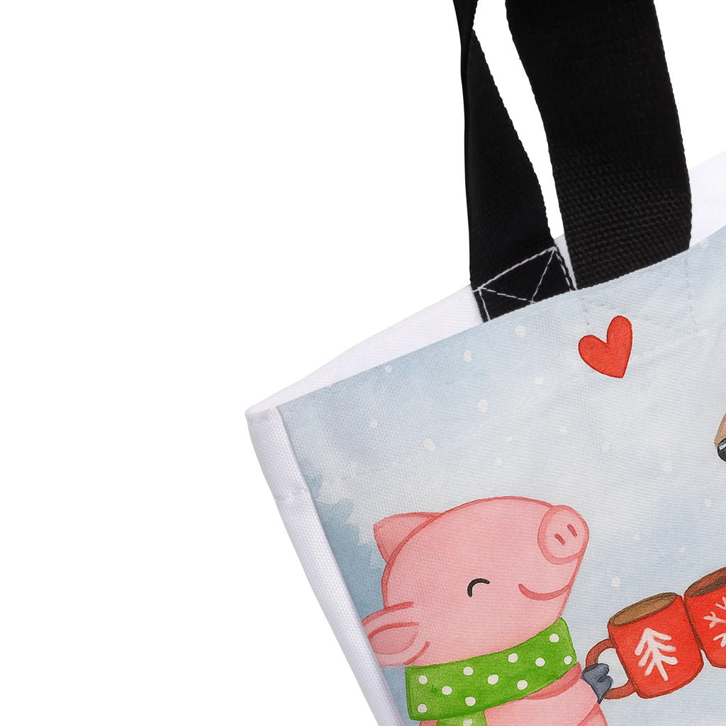 Shopper Glowing Pig Bash Design beach bag, XXL, shopper, handle bag, woman, bag, large, carrier bag, shopping bag, Winter, Christmas, Christmas time, snow